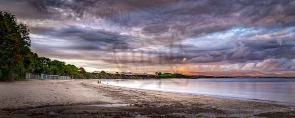 Llanbedrog beach sunset with clouds, LLBHCLpan