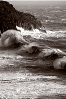 Porth Ceiriad stormy seas CH 7 B&W